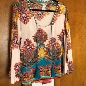 Alberto Makali boho tunic with tassels! Sz L